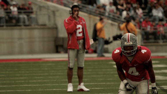 Terrelle Pryor is whispering something. But what is it?