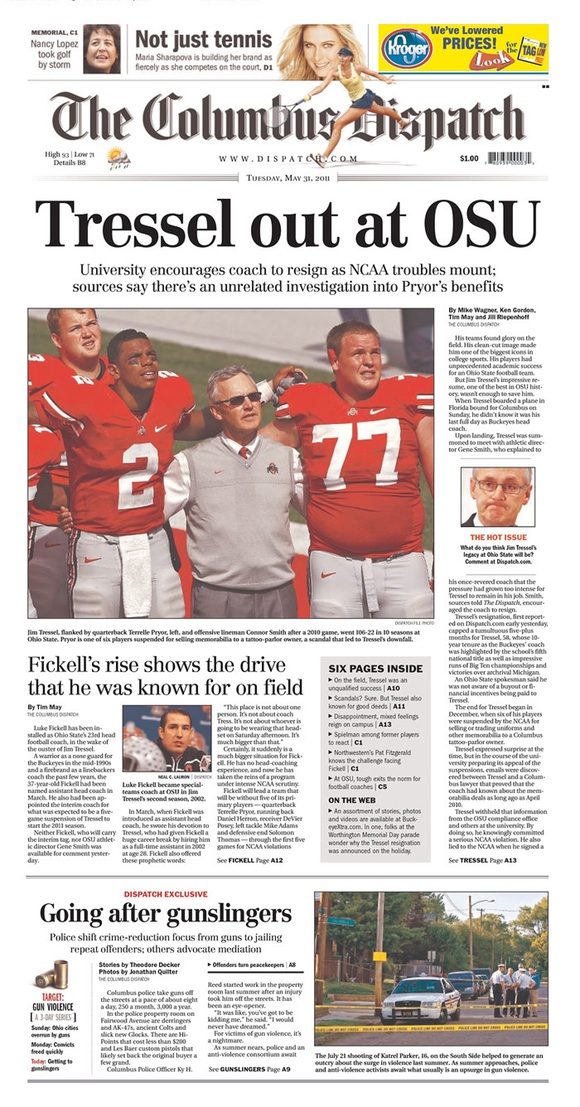 The Columbus Dispatch: Tressel Out at OSU