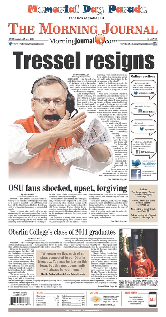 The Lorain Morning Journal: Tressel Resigns