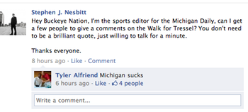 An editor for the Michigan Daily walks into a Buckeye bar...