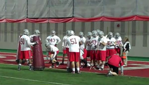 Ohio State defensive linemen drill at spring camp