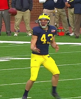Michigan punter Will Hagerup shat himself on this one.