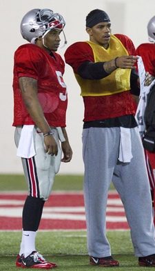 Braxton Miller and Terrelle Pryor at spring practice