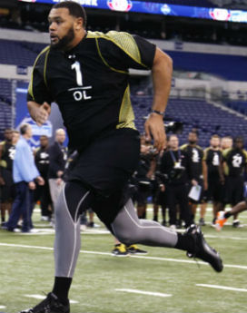 Mike hustling at the combine