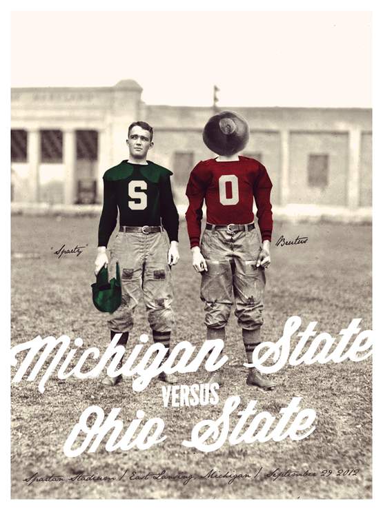 Michigan State Game Poster by Walt Keys