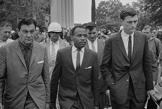 James Meredith, shown being escorted to class at Ole Miss James Meredith, shown being escorted to class at Ole Miss