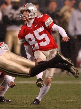 OHIO STATE BUCKEYES GAME NEW SIGNED BY MIKE NUGENT FOOTBALL JERSEY NUMBER 85
