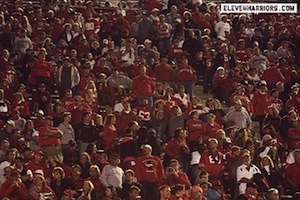 You can play "Where's Waldo?" with the Indiana fan in this picture.