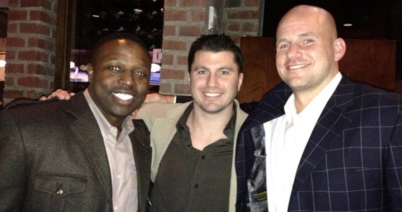 Mike Doss, Dustin Fox and Donnie Nickey at the 2002 reunion dinner