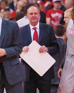 The other side of the clipboard? Diagrams of alley-oops to Sam Thompson.