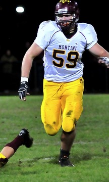 Thomspon chases a ball carrier.