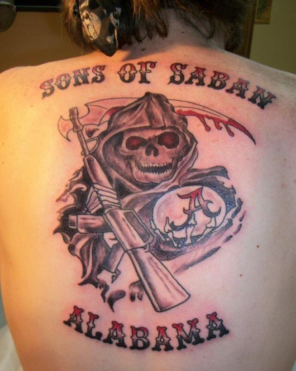 Alabama fan's fresh Sons of Saban tattoo