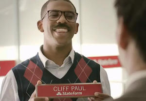 He's at least a better actor in these commercials than he is when it comes to flopping.