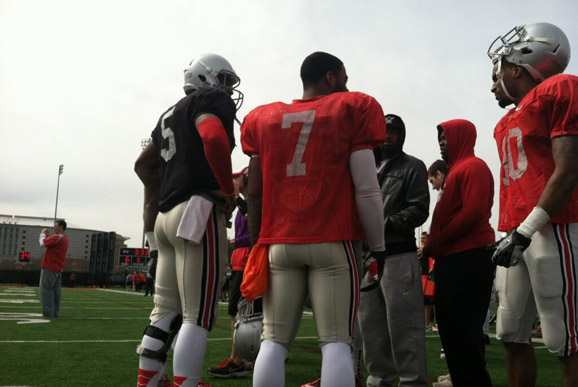 Braxton Miller, Jordan Hall and Philly Brown wonder if Brutus is alive.