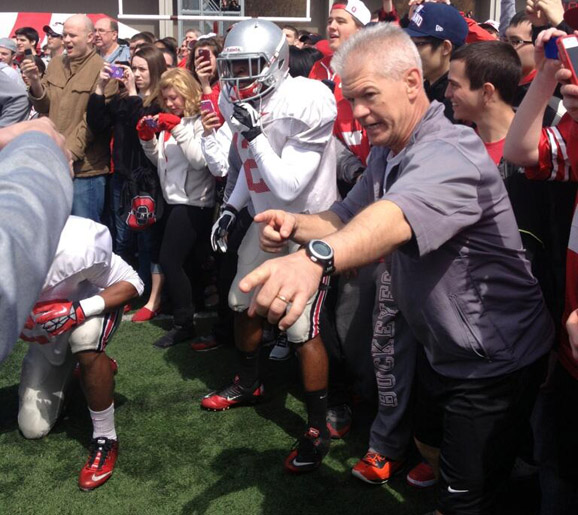 Kerry Coombs is excited for the kick drill.