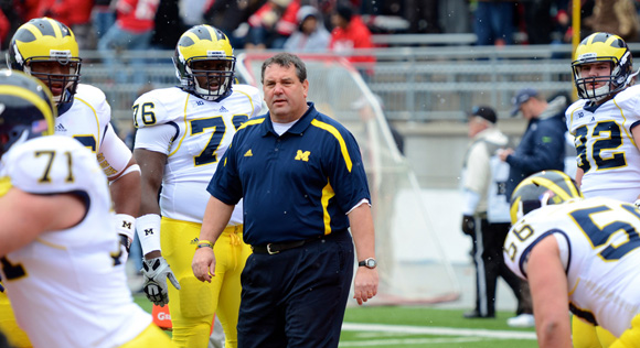 Brady Hoke said he's talked to some folks in the NFL about having to play a team twice.