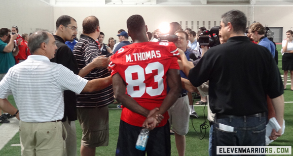 Michael Thomas has built a solid rapport with Braxton Miller.