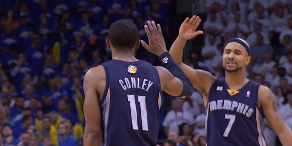 Mike Conley finished with 26 points, 10 rebounds and 9 assists in the Grizzlies' game two win over Oklahoma City.