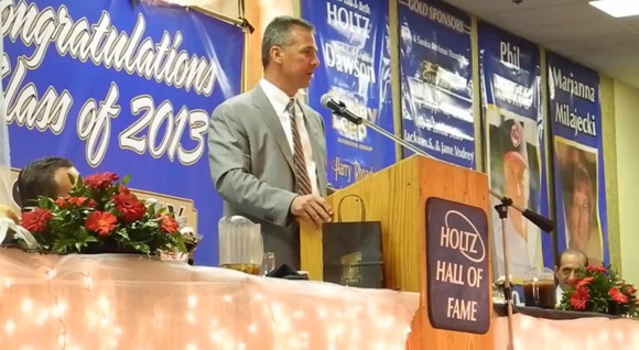 Urban Meyer spoke at the Lou Holtz Upper Ohio Vallye Hall of Fame