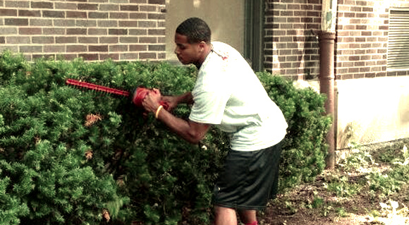 Najee Murray works in the secondary – or as a landscaper.