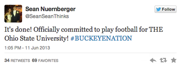 Sean Nuernberger, a punter/kicker, is the 10th member of Ohio State's class of 2014