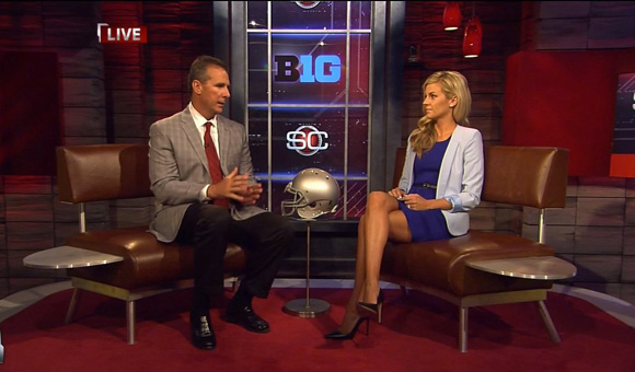 Urban Meyer on the set of SportsCenter