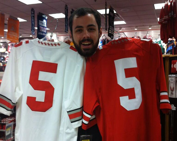 Ohio State's new home and away football jerseys for the 2013 season.
