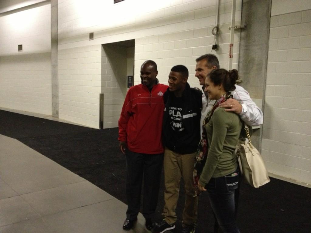 Everett Withers, Vonn Bell, Urban Meyer, and Nikki Meyer after Ridgeland's state championship game loss to Sandy Creek
