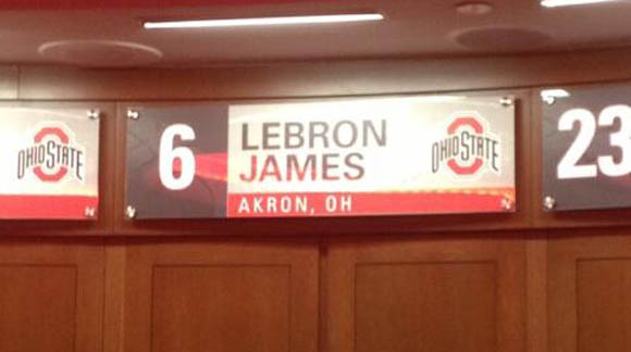 Lebron James has a locker in Ohio State's new basketball lockerroom
