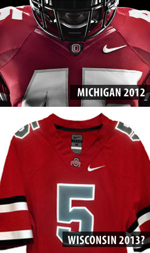 The jerseys Ohio State is rumored to be wearing Saturday night are very similar to the jerseys the team wore against MIchigan in 2012.