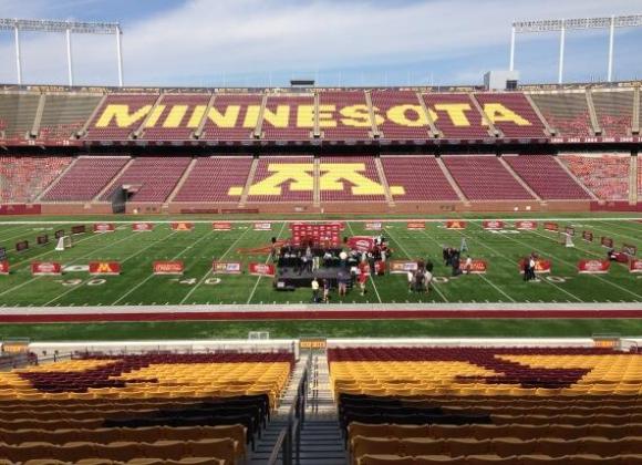 Hockey configuration at TCF Bank Stadium.