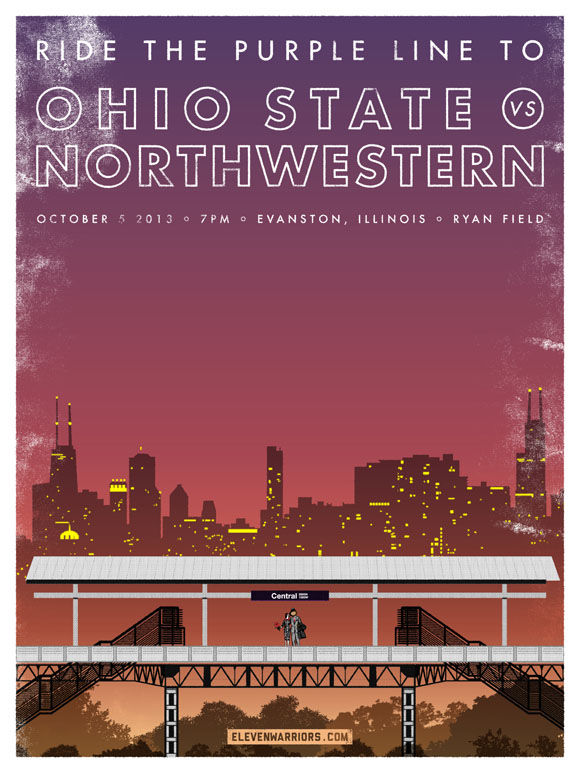 Ohio State vs Northwestern game poster
