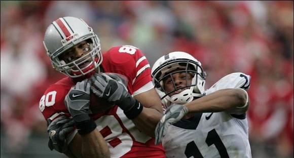 Brian Robiskie hauls in the highlight reel pass from Troy Smith against Penn State.