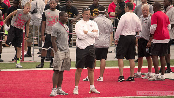 Curtis Samuel and Urban Meyer at Friday Night Lights