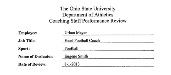 Urban Meyer's annual review