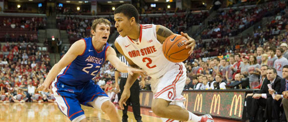 Amir Williams had a career-high 16 points against American. (Ohio State Photo)