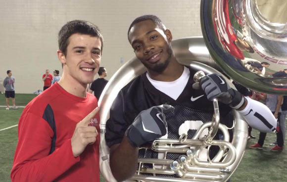 Kenny Guiton rocks the sousaphone