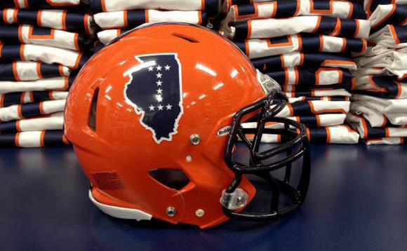 Illinois will wear these helmets to honor 10 former Illini that died in combat.