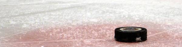 The puck awaits the opening faceoff between Ohio State and Canisius