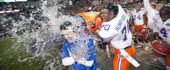 Muschamp Showering (Gatorade Thankfully)