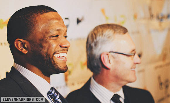 Maurice Clarett and Jim Tressel at the premiere of Youngstown Boys