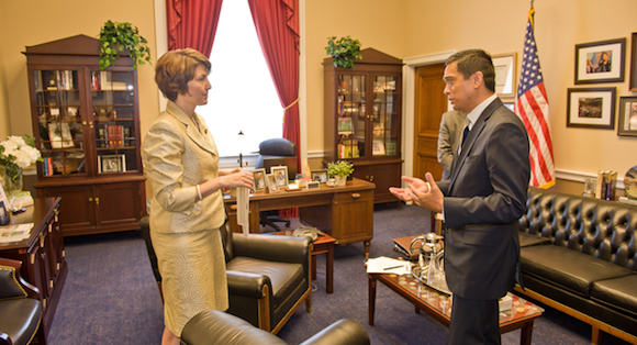 Congressional Down Syndrome Caucus chair Cathy McMorris-Rodgers (R-WA) meeting with Lito Ramirez.