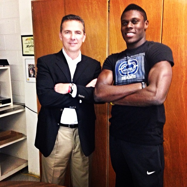 Meyer with 2014 WR/TE Target David Njoku