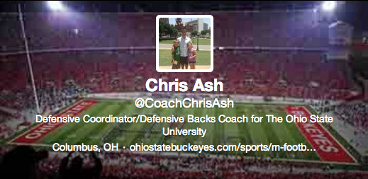 Chris Ash's Twitter bio