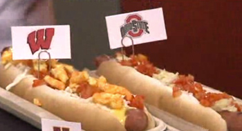 The Ohio State hot dog at the 2014 Big Ten men's basketball tournament