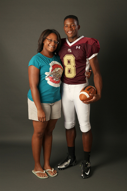 Darron Lee with his mother, Candace.