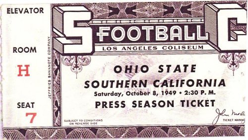With Wes Fesler's best-ever team, Ohio State tied USC 13-13. With Wes Fesler's best-ever team, Ohio State tied USC 13-13.