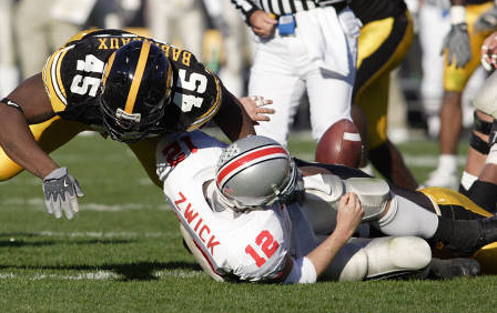 Justin Zwick against Iowa in 2004