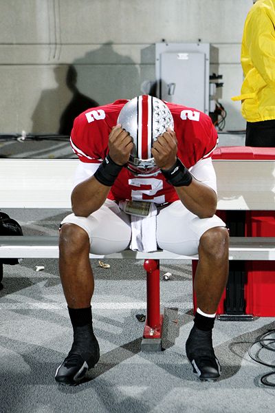 Terrelle Pryor was inconsolable after another poor performance in 2008. Terrelle Pryor was inconsolable after another poor performance in 2008.