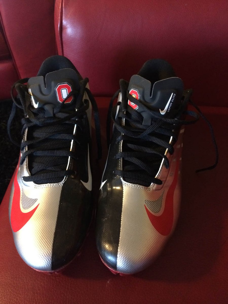 The Ohio State cleats Torrance Gibson wore on ESPN.